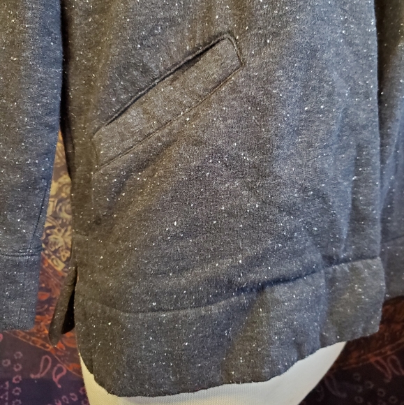LOFT Petites Black White Speckles Open Front Hoodie Sweatshirt Womens Size Small - Picture 9 of 14